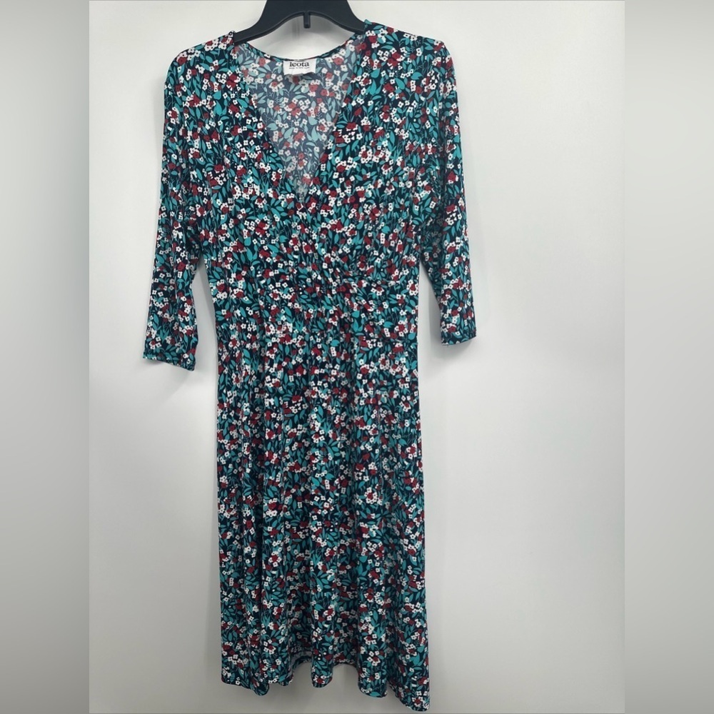 Leota New York Floral Faux Wrap dress Sz XL